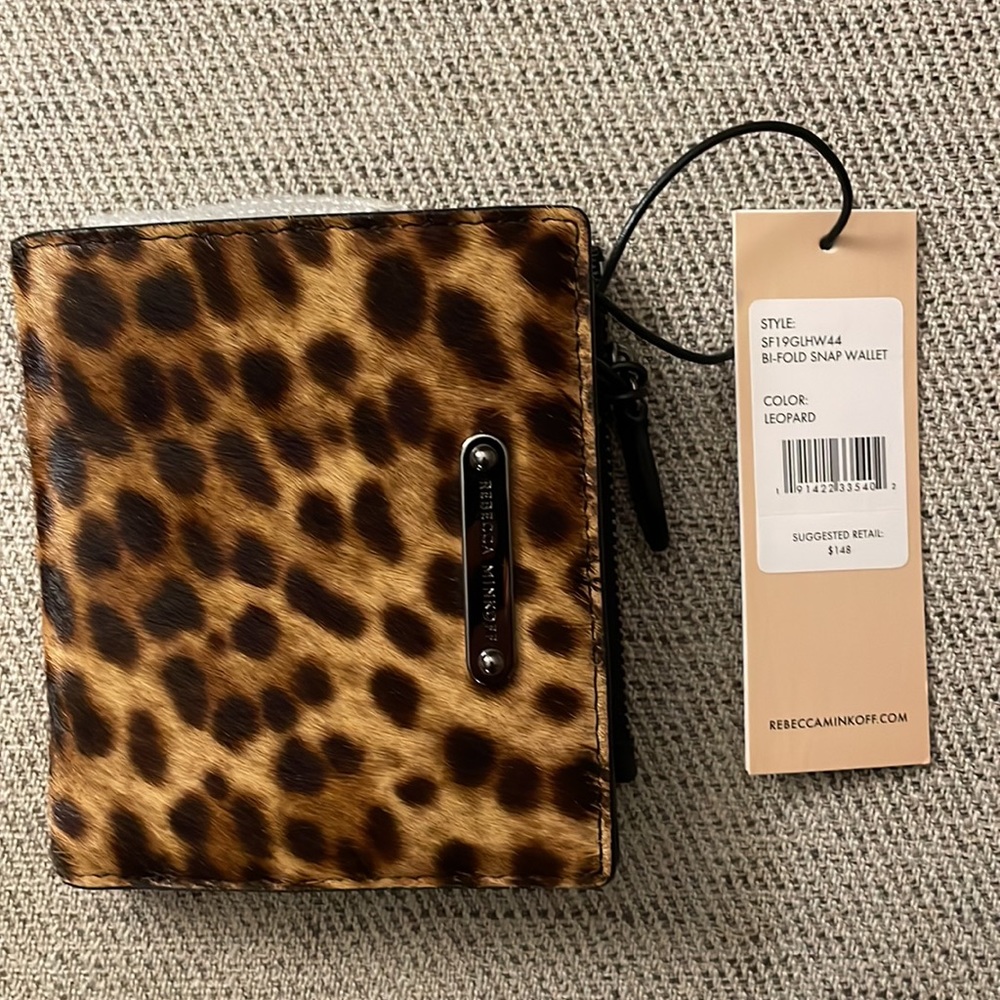 Rebecca Minkoff brand new leopard black leather wallet